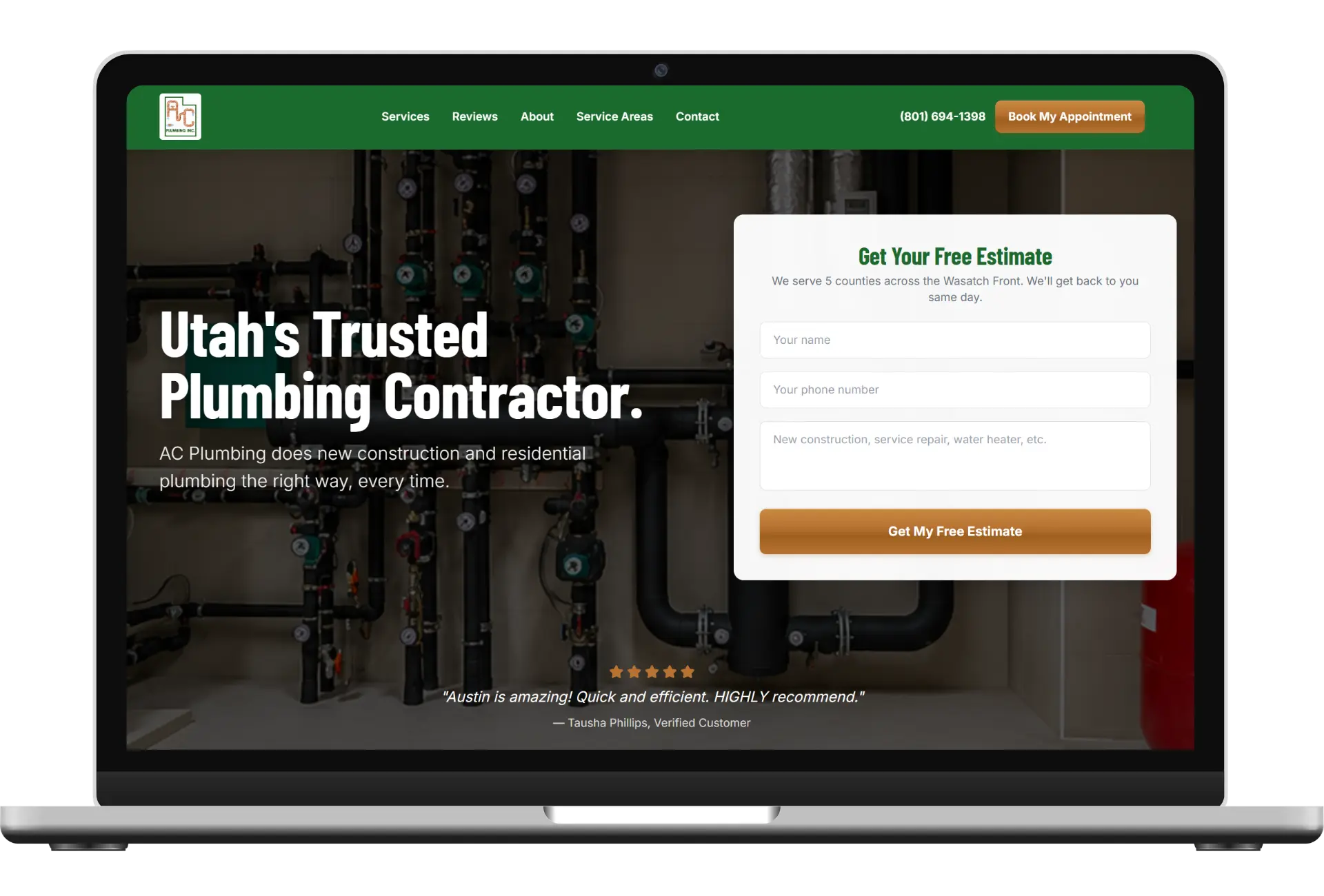 After screenshot for AC Plumbing