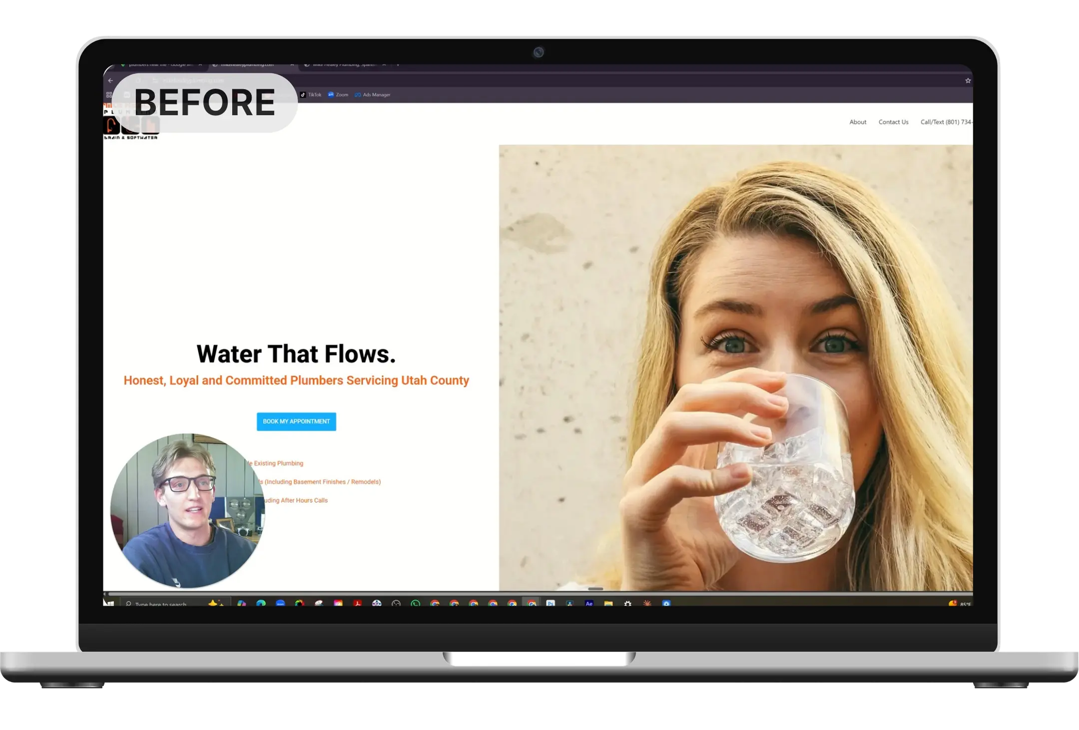 Website before redesign