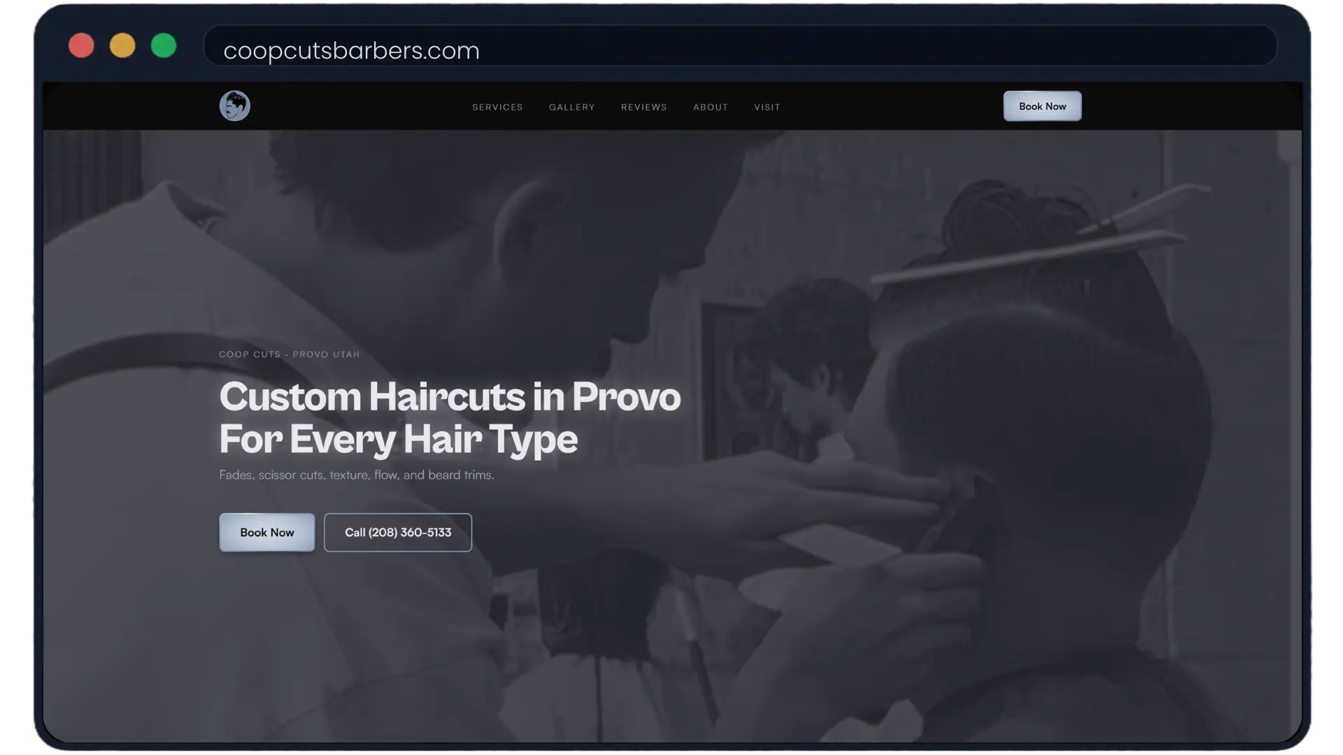 Coop Cuts small business website design by Stallion Creed